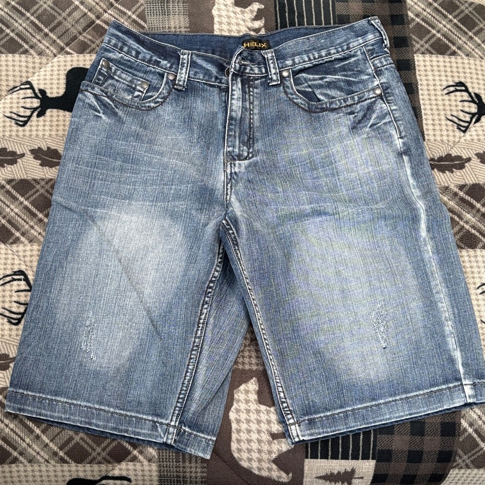 Helix Light Blue Denim Shorts for Men
